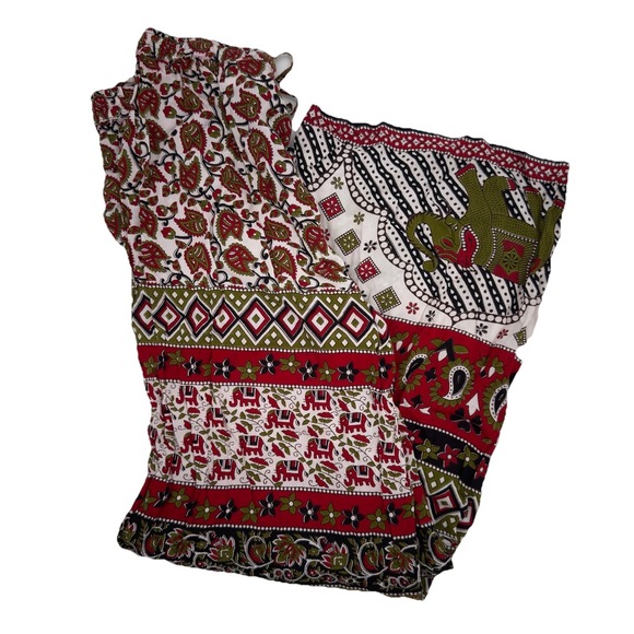 Earthbound Paisley Boho Pants‎ Womens Sz Small Lightweight Pullon Elastic - Picture 1 of 7